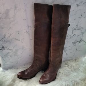 Frye Jane Over Knee Wide Calf Tall Leather Boots
